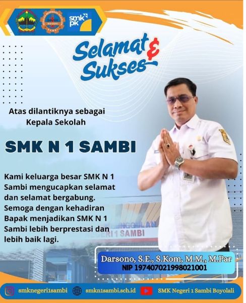 Selamat Datang Bapak Darsono, SE., S.Kom., M.M